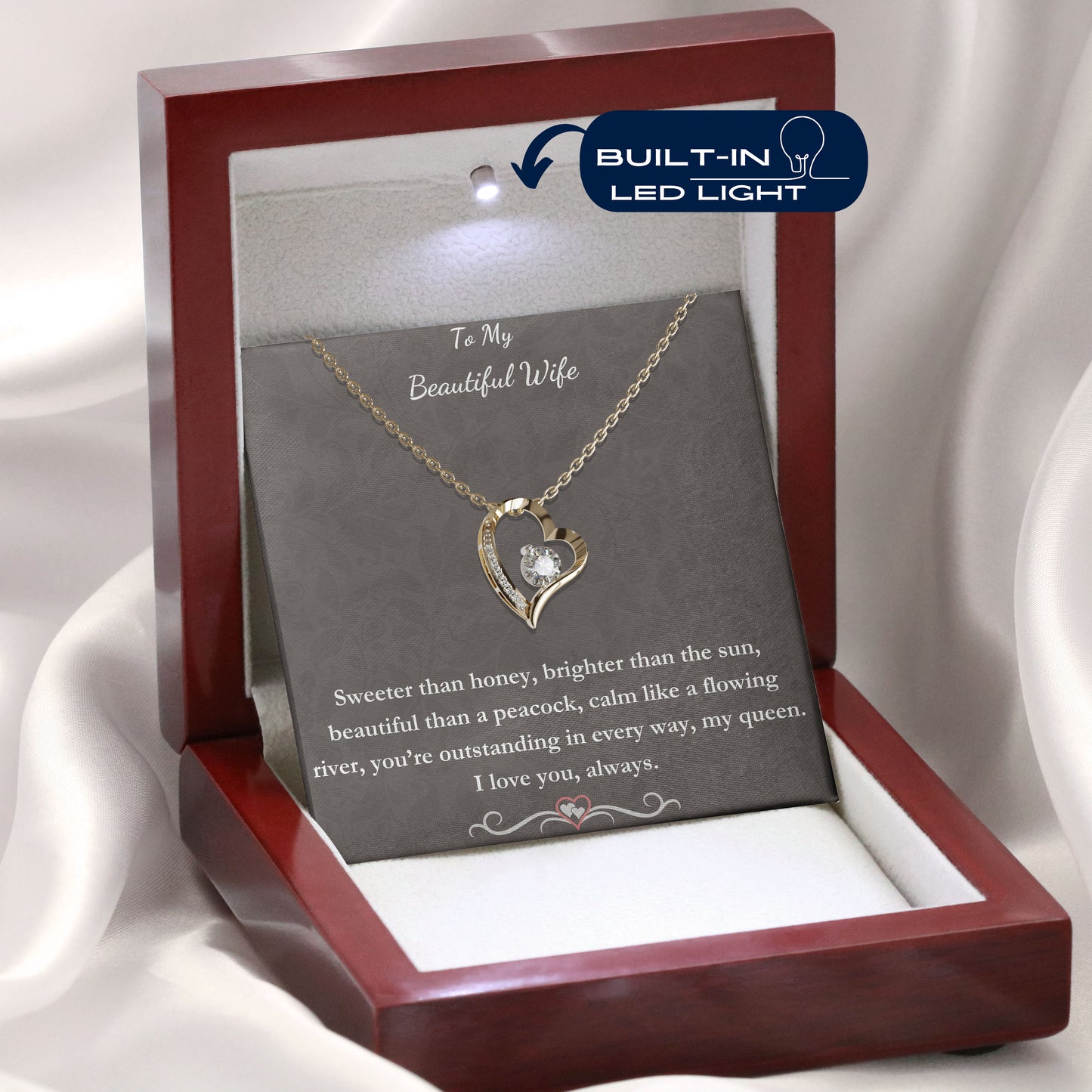 To My Beautiful Wife- You are Outstanding, 18K Gold Plated Necklace