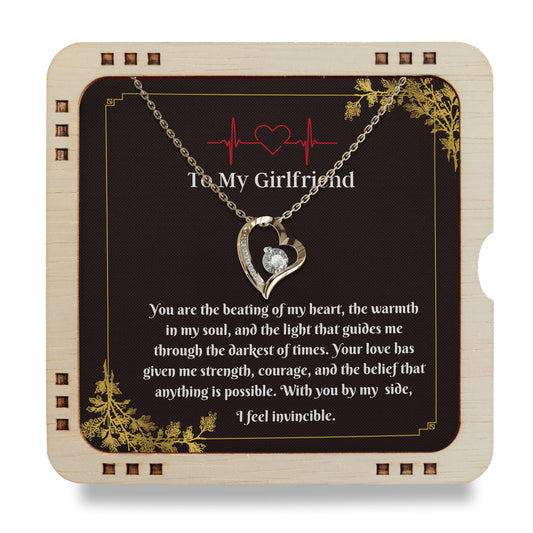 To My Girlfriend - You are the beating of my heart, 18K gold plated necklace