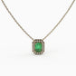 Emerald Pendant Necklace 925 Sterling Silver Gold Plated