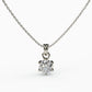 Round Cut 6-Prong Solitaire Pendant Necklace,  925 Sterling Silver