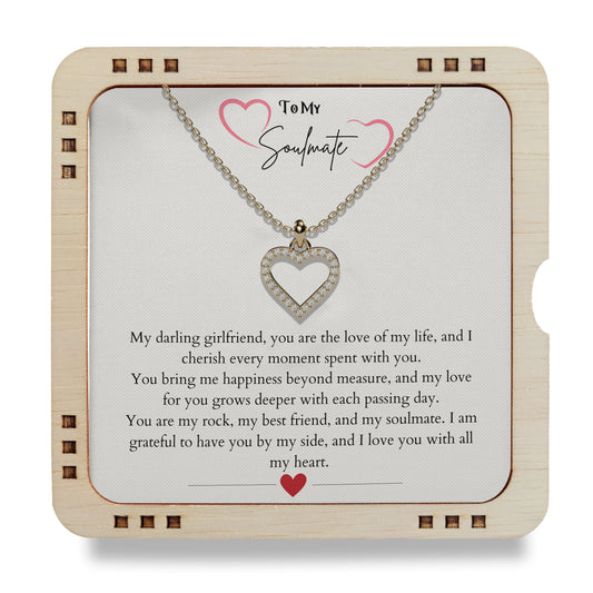 To My Girlfriend - I am grateful to have you by my side, 18K gold plated Heart Necklace