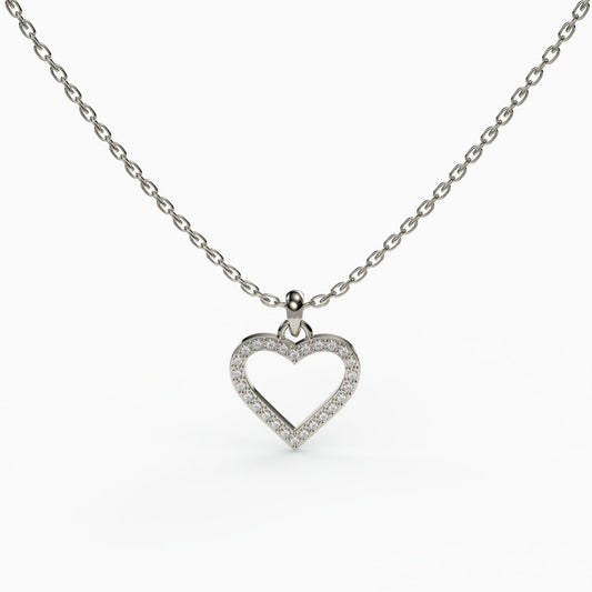 Heart Classic Necklace, 925 Sterling Silver