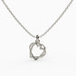 Double Heart Necklace, 925 Sterling Silver