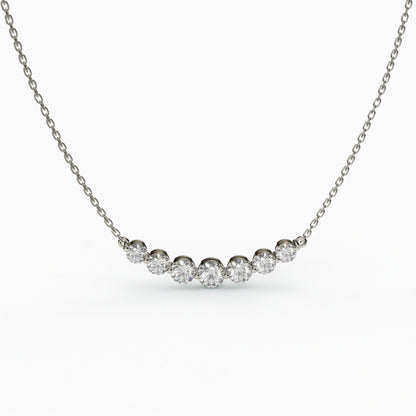 7 Stone CZ Diamond 925 Sterling Silver Necklace