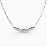 7 Stone CZ Diamond 925 Sterling Silver Necklace