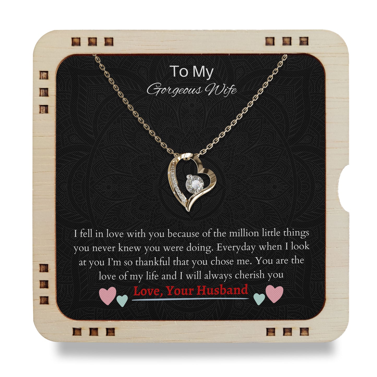 To my gorgeous wife- I'am so thankful, 18K Gold Plated Necklace