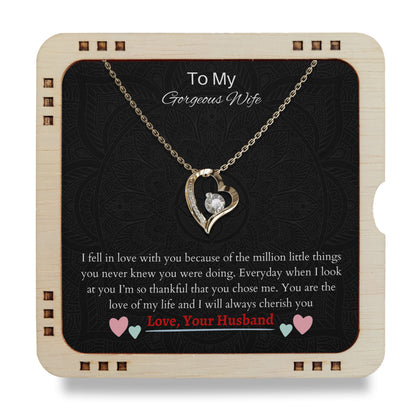 To my gorgeous wife- I'am so thankful, 18K Gold Plated Necklace