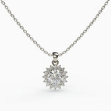 Halo Classic Solitaire Necklace, 925 Sterling Silver