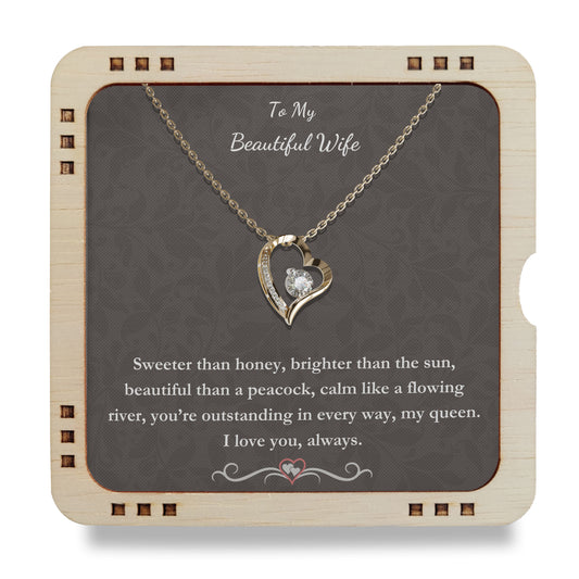To My Beautiful Wife- You are Outstanding, 18K Gold Plated Necklace