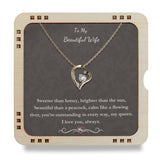 To My Beautiful Wife- You are Outstanding, 18K Gold Plated Necklace