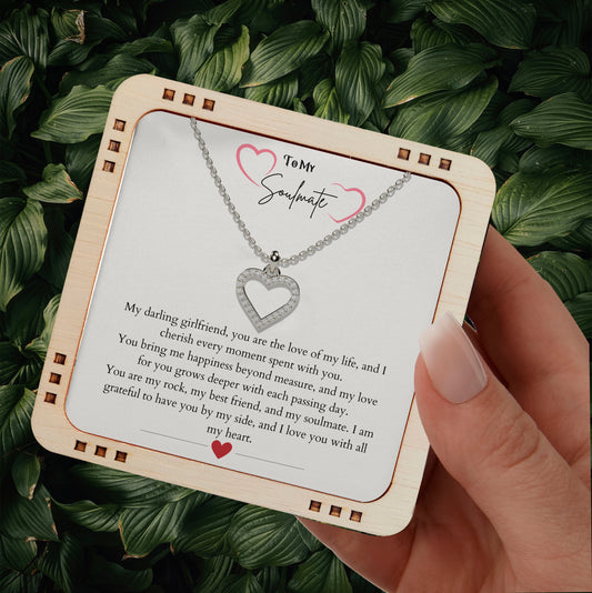 To My Girlfriend - I am grateful to have you by my side, 18K gold plated Heart Necklace