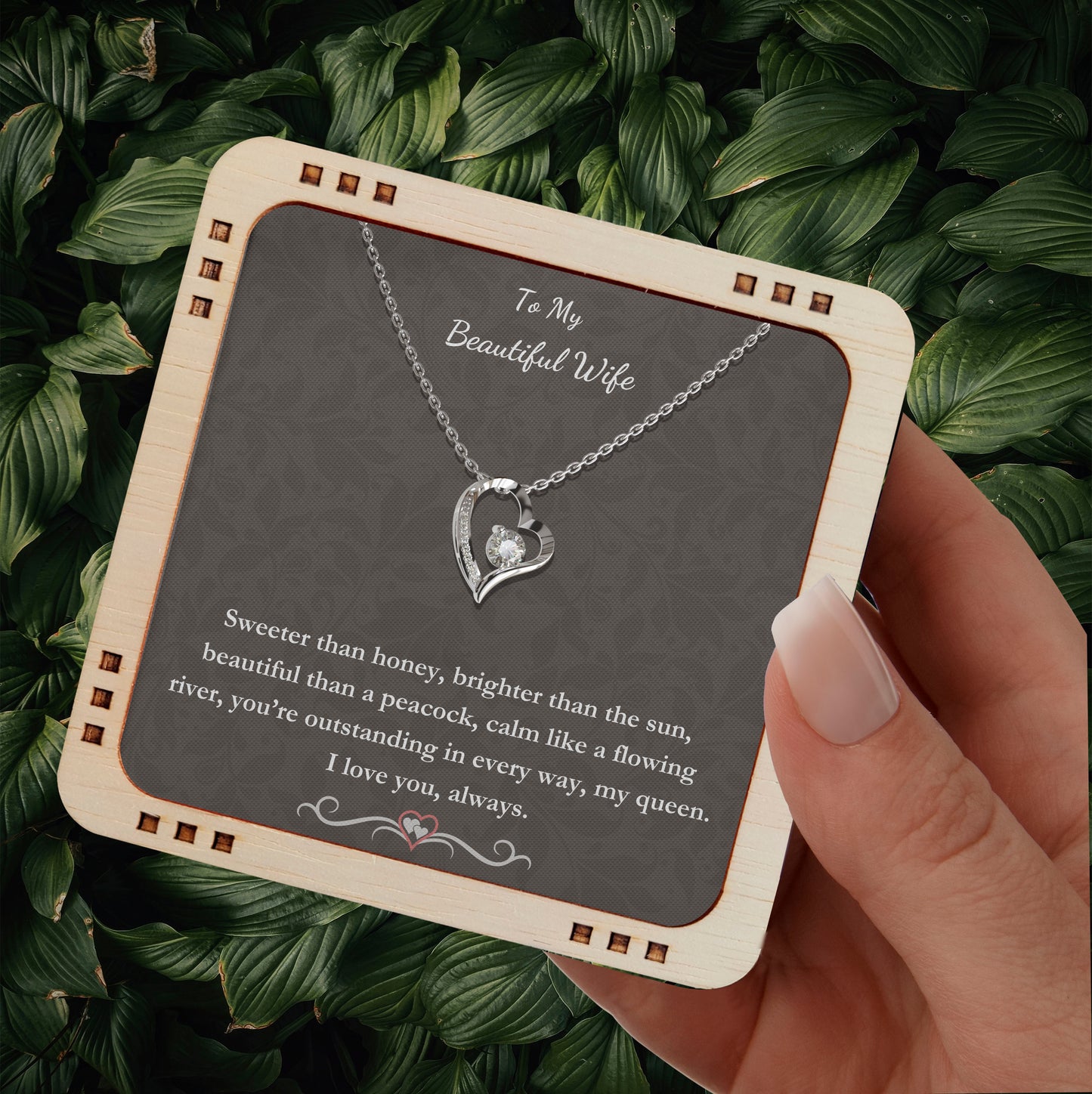 To My Beautiful Wife- You are Outstanding, 18K Gold Plated Necklace