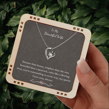 To My Beautiful Wife- You are Outstanding, 18K Gold Plated Necklace