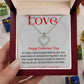 To My Love- Happy Valentine's Day, 18K Gold Plated Necklace