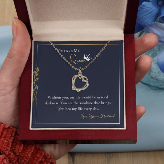 You are My Queen- Without you, my life would be in total darkness,18K Gold Plated Necklace