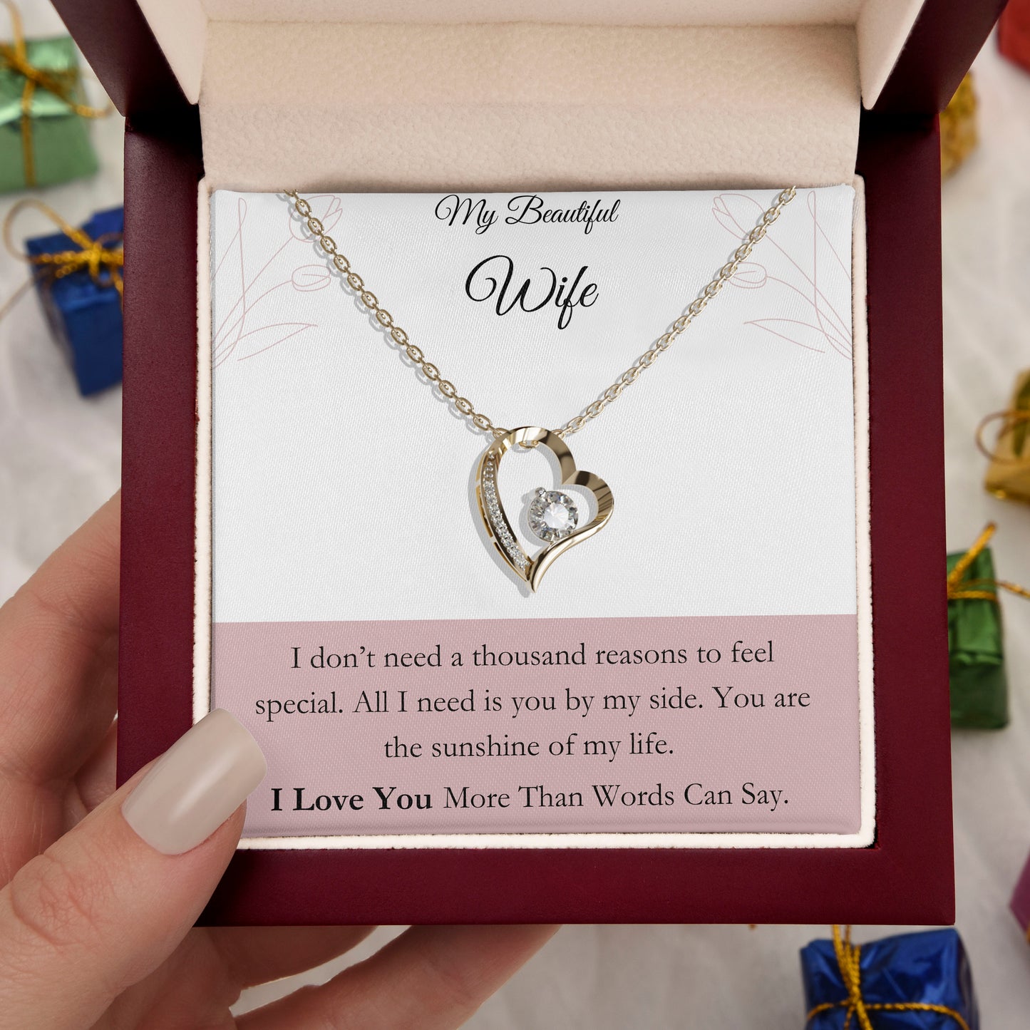 My Beautiful Wife- All i need is you, 18K Gold Plated Necklace