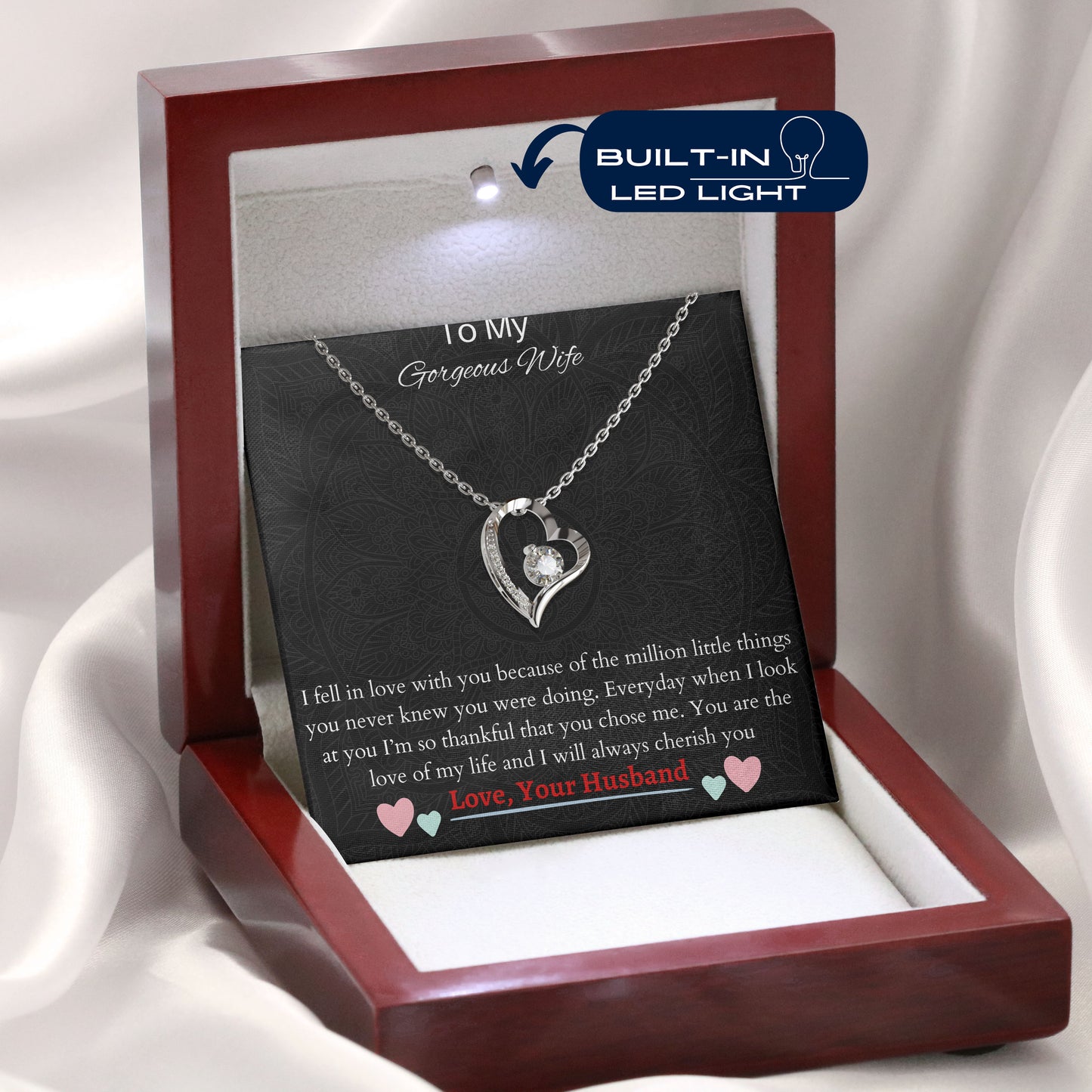 To my gorgeous wife- I'am so thankful, 18K Gold Plated Necklace