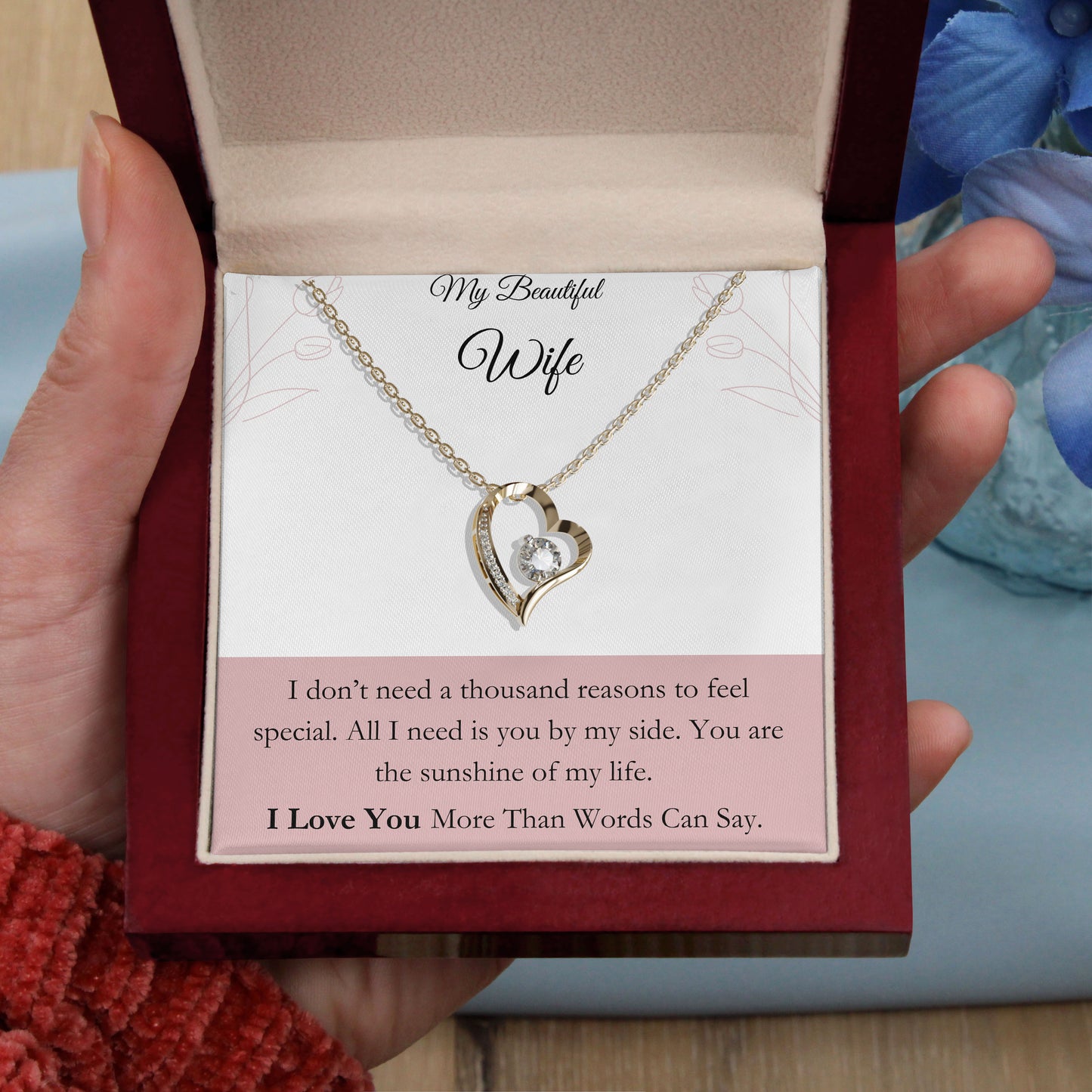 My Beautiful Wife- All i need is you, 18K Gold Plated Necklace
