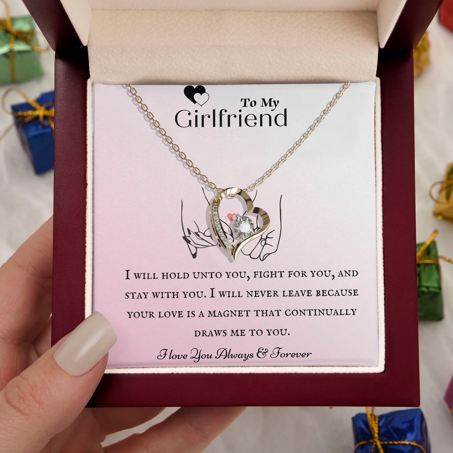 18K Gold Plated Necklace To My Girlfriend - Your Love Is Magnet