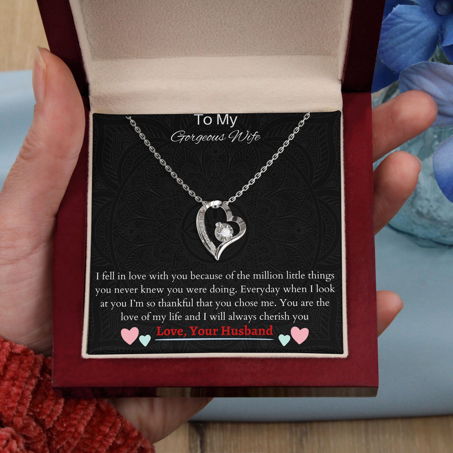 To my gorgeous wife- I'am so thankful, 18K Gold Plated Necklace