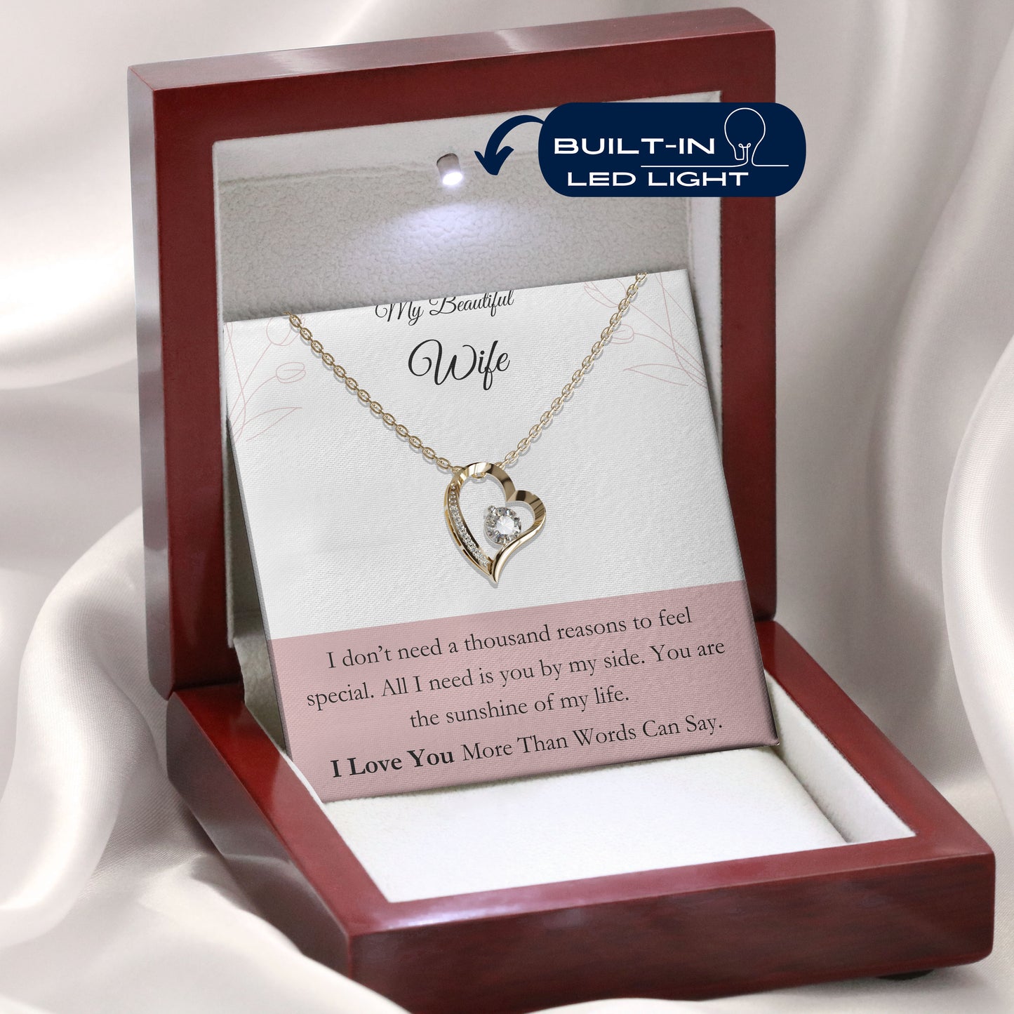 My Beautiful Wife- All i need is you, 18K Gold Plated Necklace