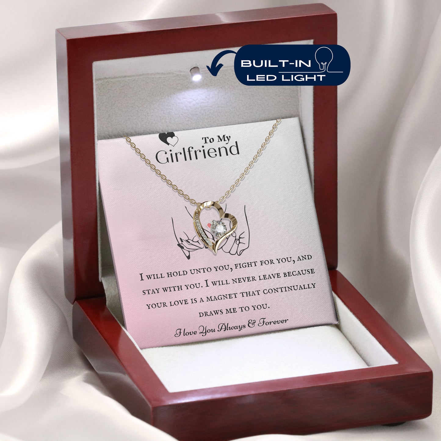 18K Gold Plated Necklace To My Girlfriend - Your Love Is Magnet