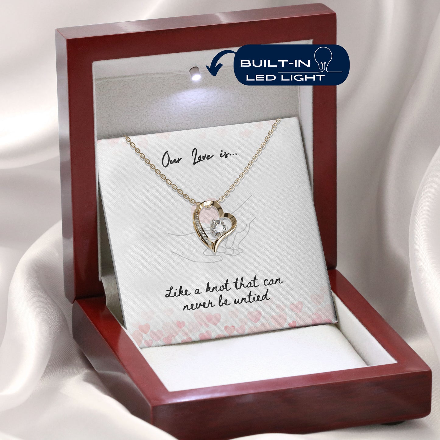 Our love is- Like a knot that can never be untied, 18K Gold Plated Necklace