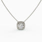 2Ct Halo Pendant Necklace 925 Sterling Silver