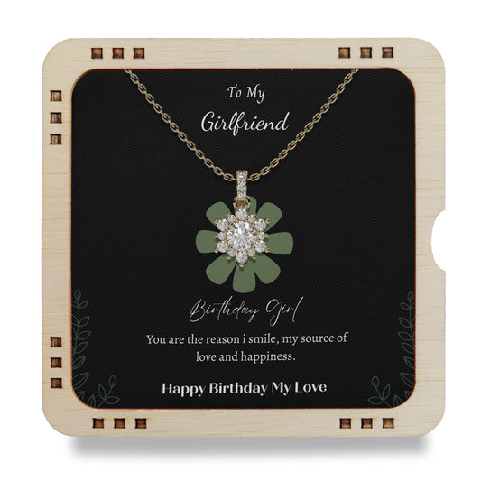 To My Girlfriend- Happy Birthday My Love, 18K Gold Plated Necklace